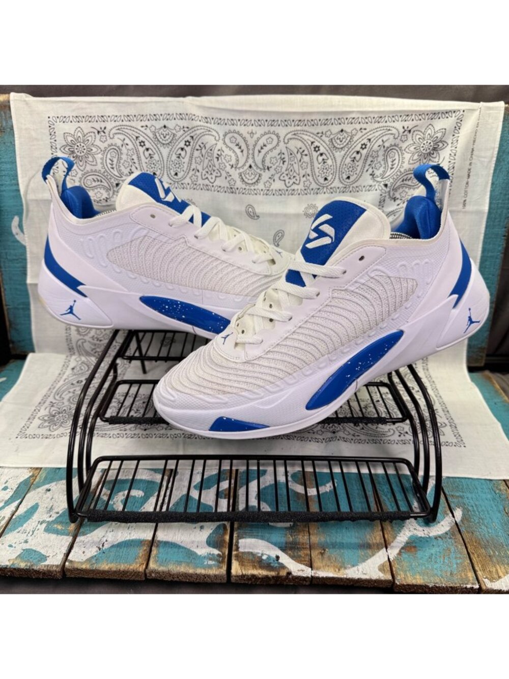 Nike Air Jordan Luka 1 DQ7689-114 White/Blue Basketball Shoes Mens Size 12.5 EUC